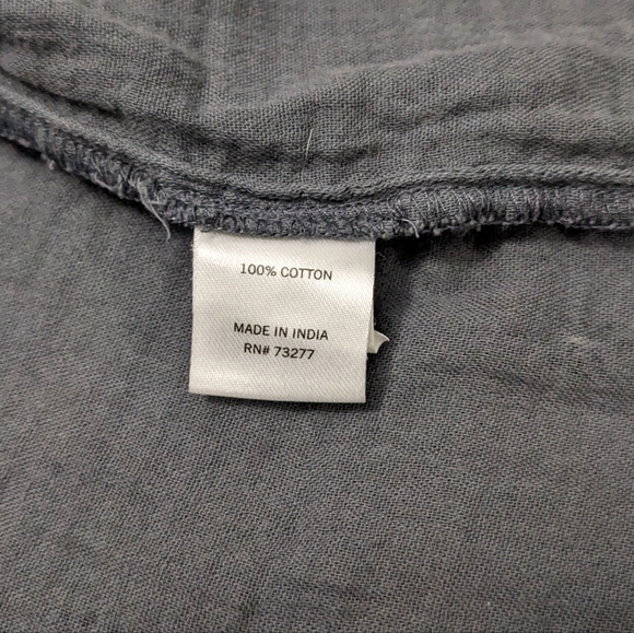 (2/$25) Sonoma high low button up long sleeve blouse grey 100% cotton - Picture 9 of 15